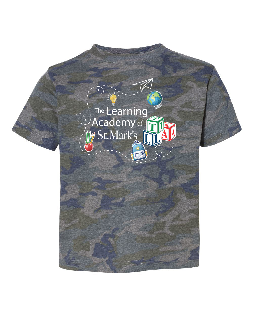 The Learning Academy of St. Mark's toddler camo tshirt