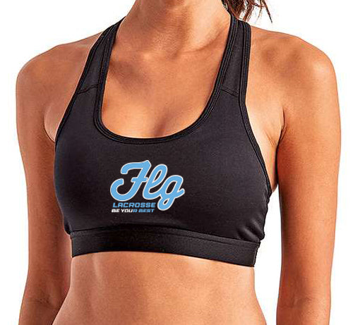 FLG Lacrosse Script Medium Impact Sports Bra