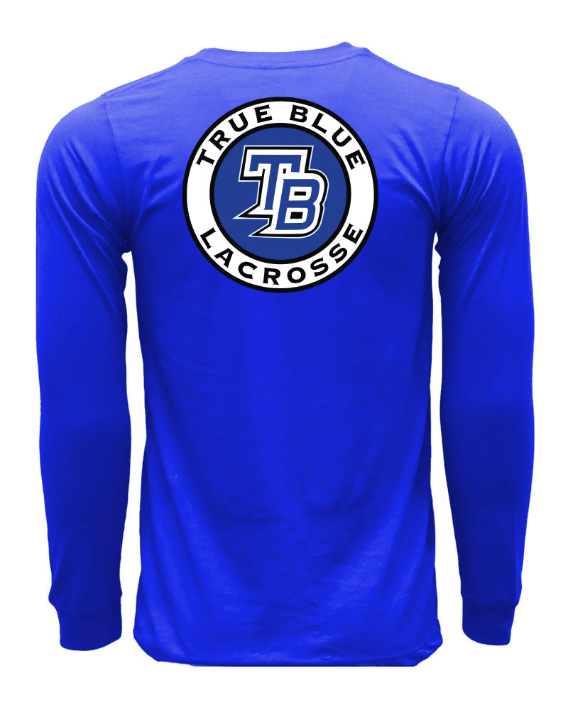 TRUE BLUE Lacrosse Logo Long Sleeve Cotton Tee