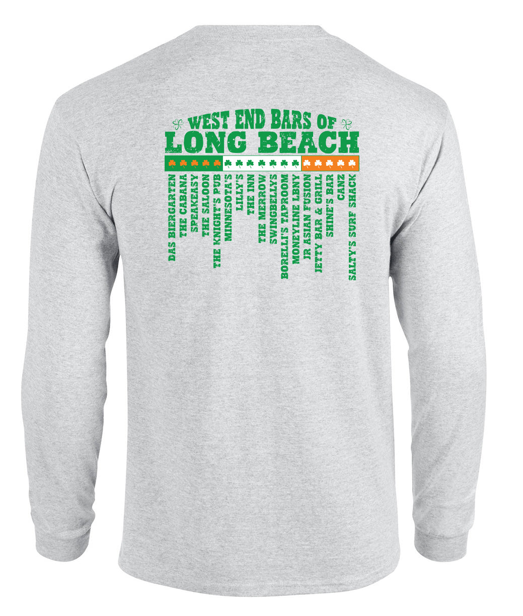 LONG BEACH IRISH DAY West End Bars of Long Beach Long Sleeve Graphic t-shirt