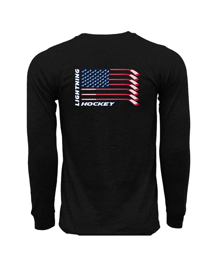 Long Beach Lightning Flag Long Sleeve Cotton Tee