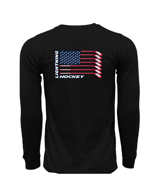 Long Beach Lightning Flag Long Sleeve Cotton Tee