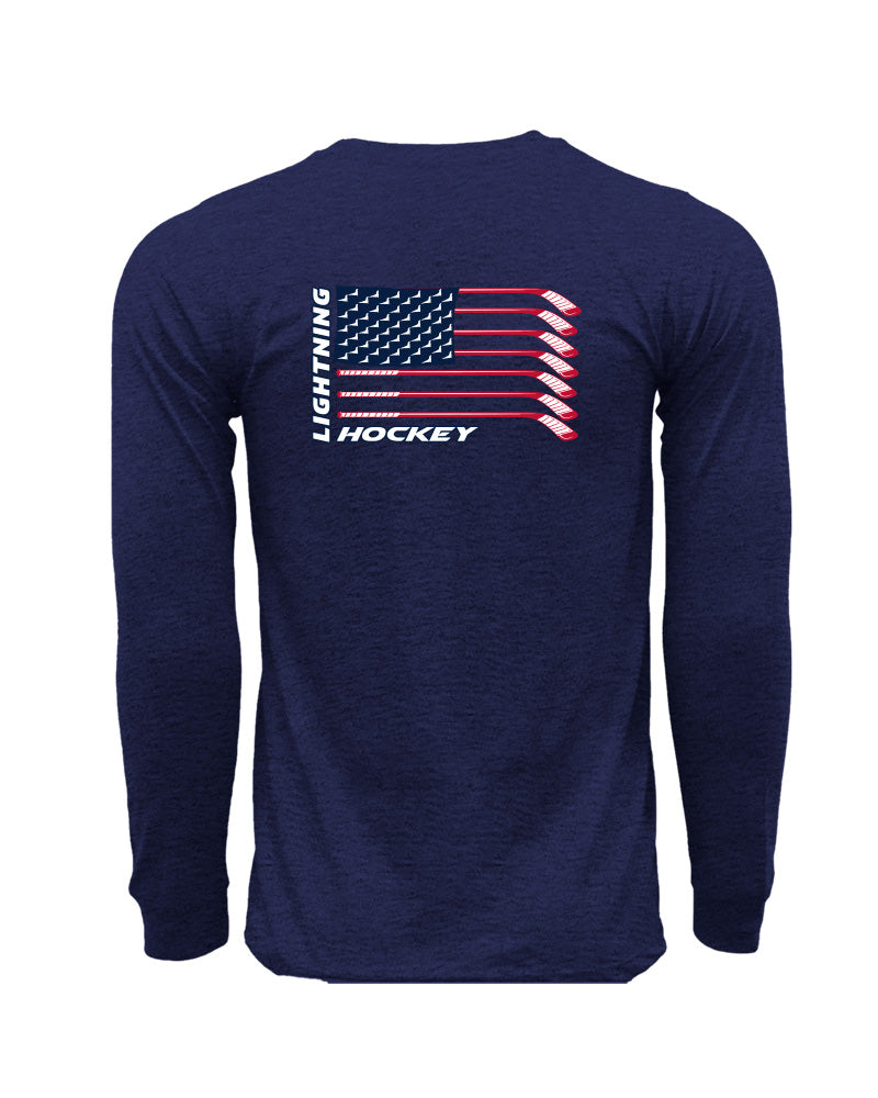 Long Beach Lightning Flag Long Sleeve Cotton Tee