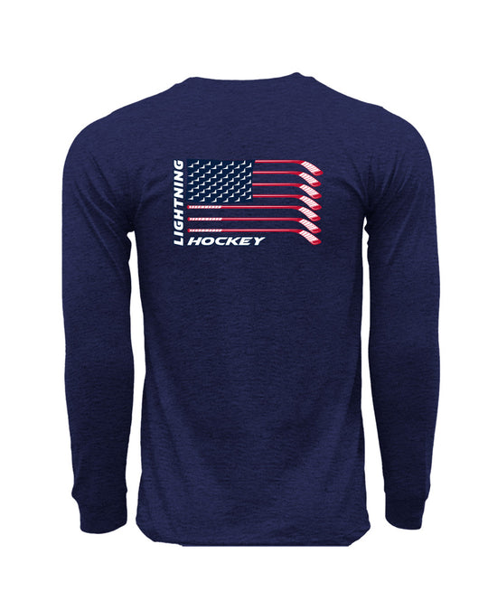 Long Beach Lightning Flag Long Sleeve Cotton Tee