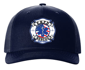E.R.F.D. RESCUE EMBROIDERED TRUCKER HAT