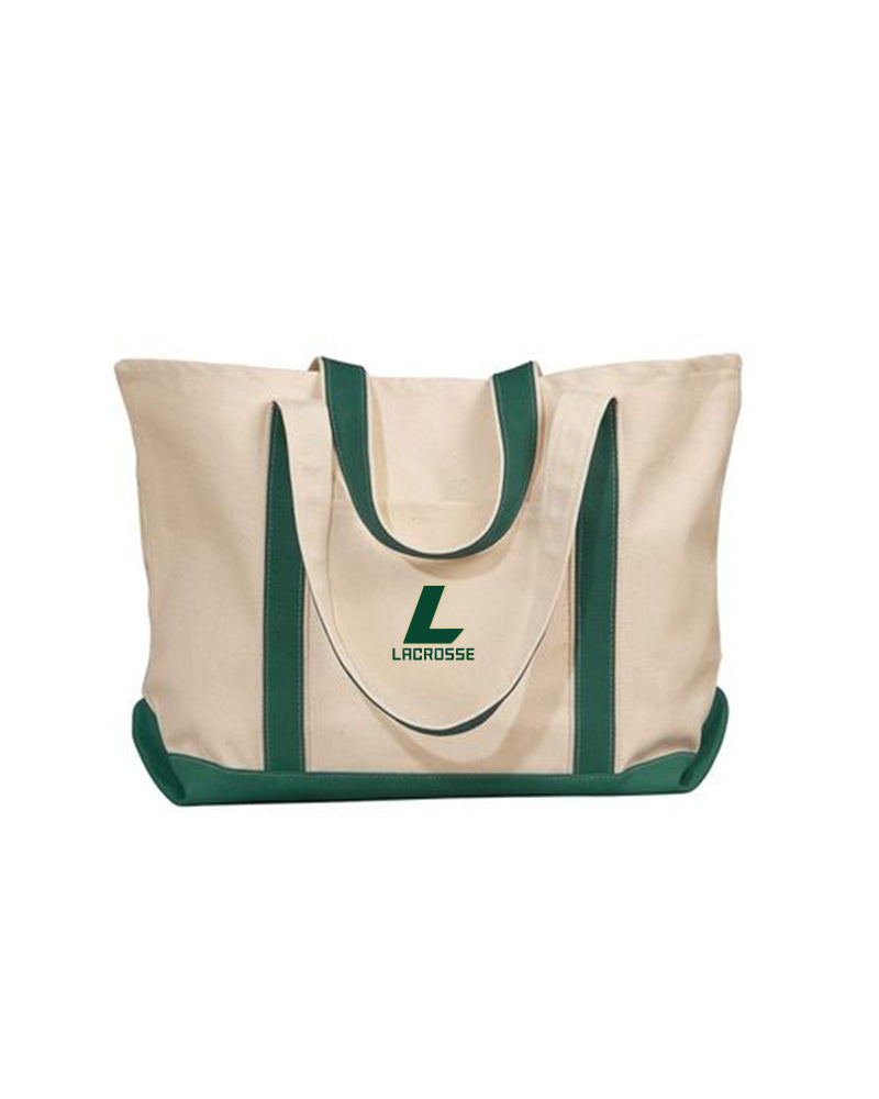 Lynbrook TITANS Lacrosse XL Cotton Canvas Embroidered  Boat Tote