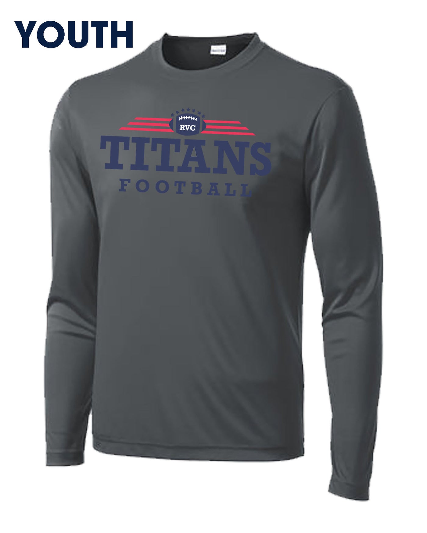 YOUTH Titans Gameday Long Sleeve Moisture Wicking Performance T Shirt