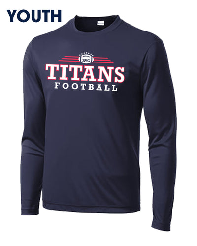 YOUTH Titans Gameday Long Sleeve Moisture Wicking Performance T Shirt