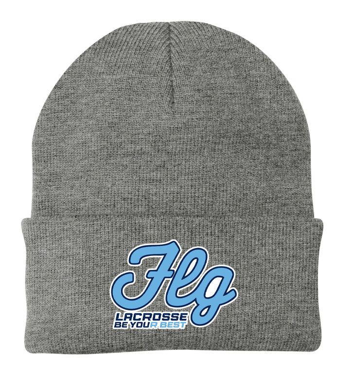 FLG Lacrosse script Embroidered Knit Cap