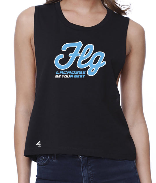 FLG Lacrosse Script ladies Muscle Crop Shirt