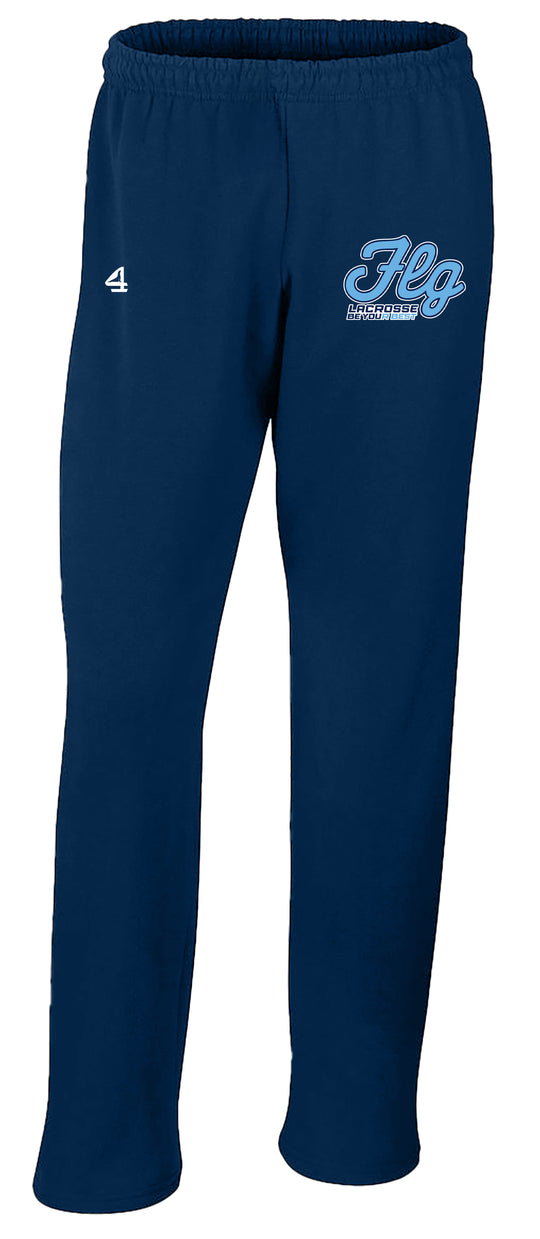 FLG Lacrosse Script Open Bottom Sweatpants