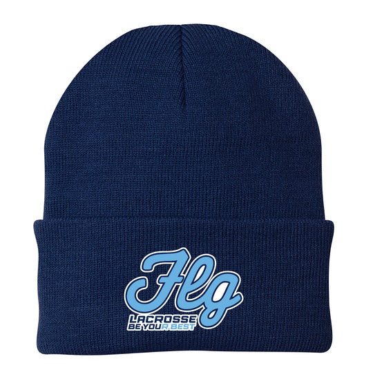 FLG Lacrosse script Embroidered Knit Cap