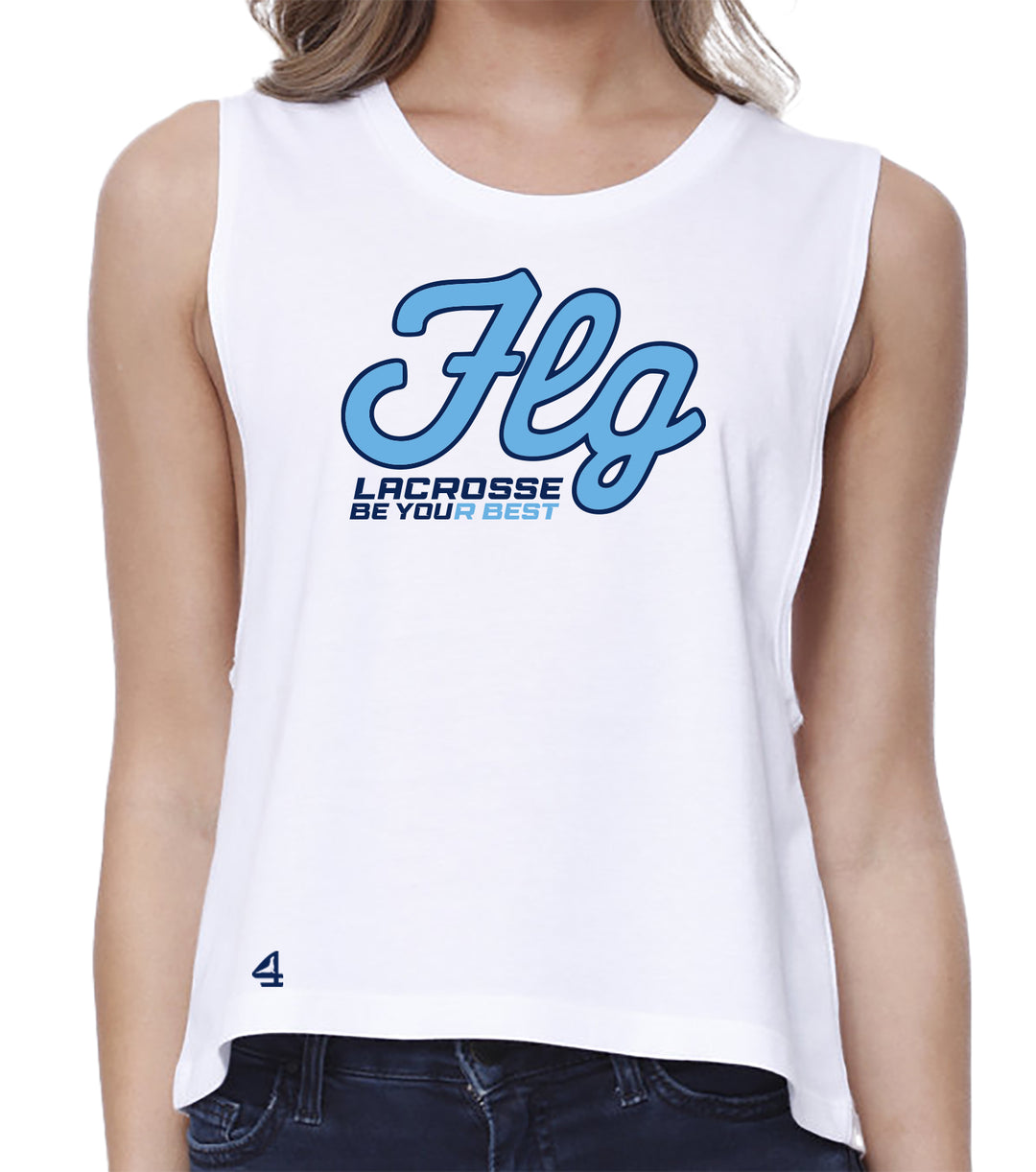 FLG Lacrosse Script ladies Muscle Crop Shirt