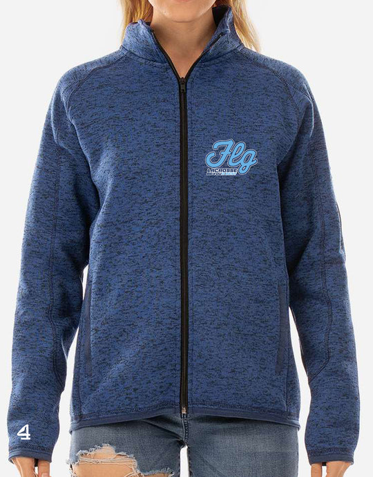 FLG Lacrosse Script embroidered Ladies Knit Jacket
