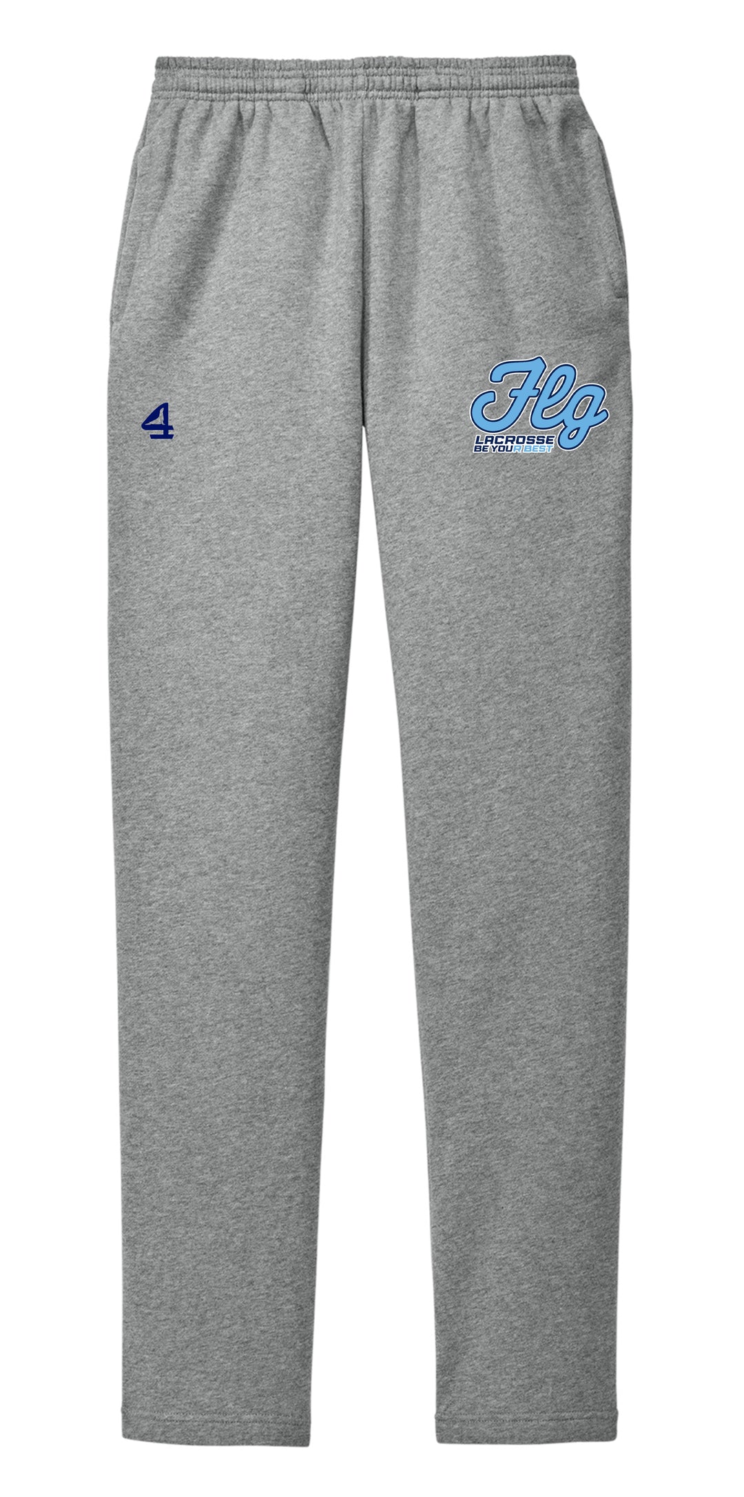 FLG Lacrosse Script Open Bottom Sweatpants