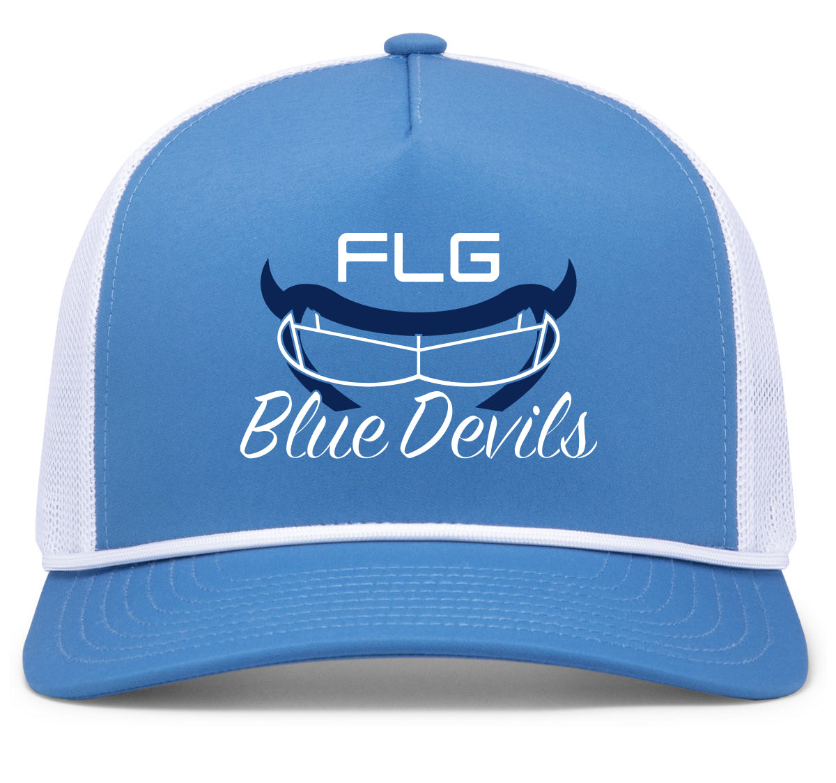 FLG LACROSSE BLUE DEVILS Embroidered Trucker Hat with Rope