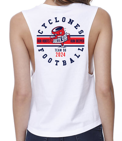 South Side High School Football Cyclone Women's Muscle Cropped Tshirt