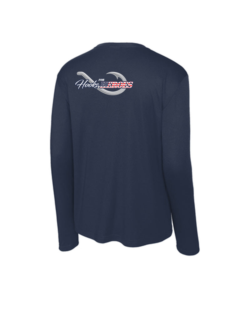 Hooks for Heroes Dri-fit Poly Long Sleeve Hooks Tee