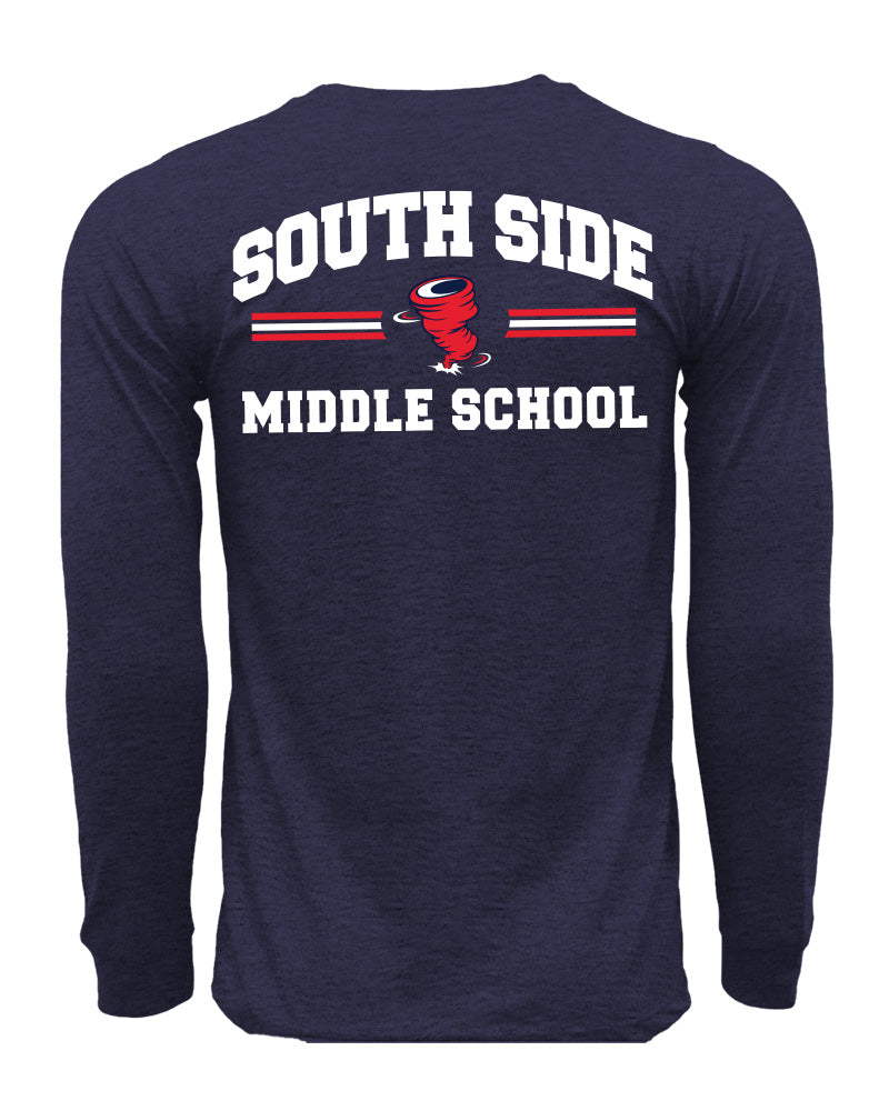 SSMS's Faculty has Team Spirit Long Sleeve Navy Cotton Tee