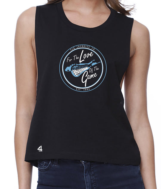 FLG Lacrosse Shield ladies Muscle Crop Shirt