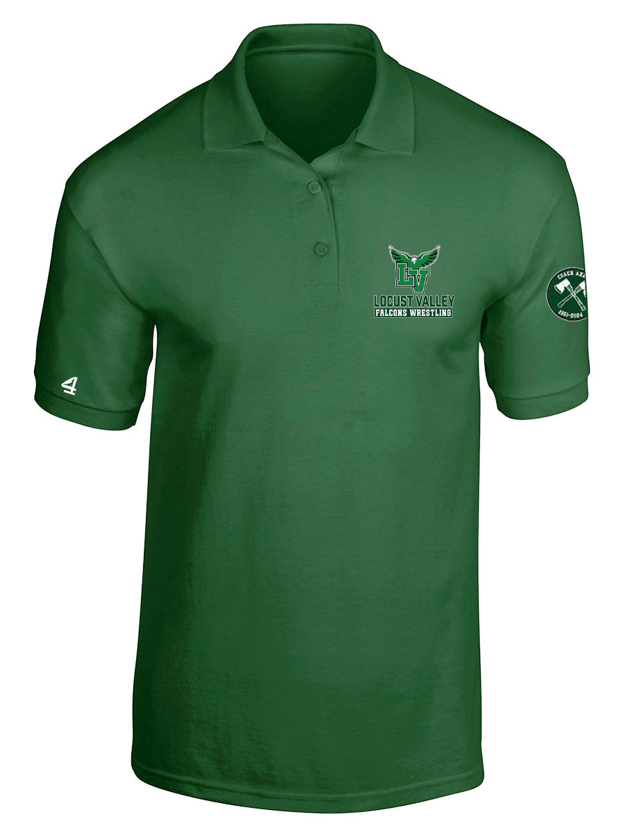 Locust Valley Falcons Wrestling Axman Embroidered Polo