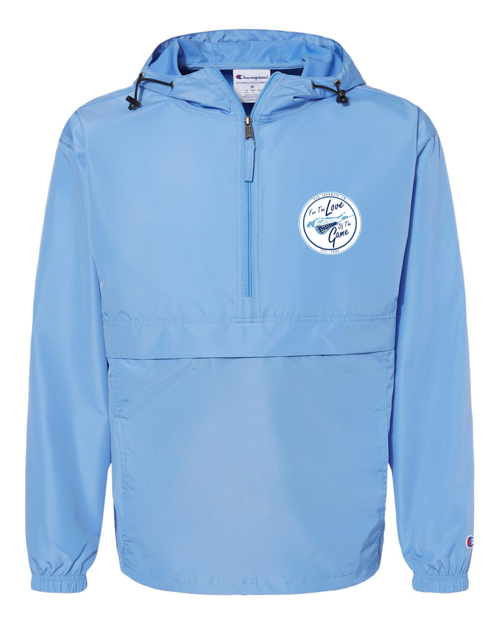 FLG Lacrosse Shield Embroidered Champion® Adult Packable Anorak Quarter-Zip Windbreaker