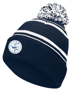 FLG Lacrosse shield Embroidered Pom Pom Knit Cap