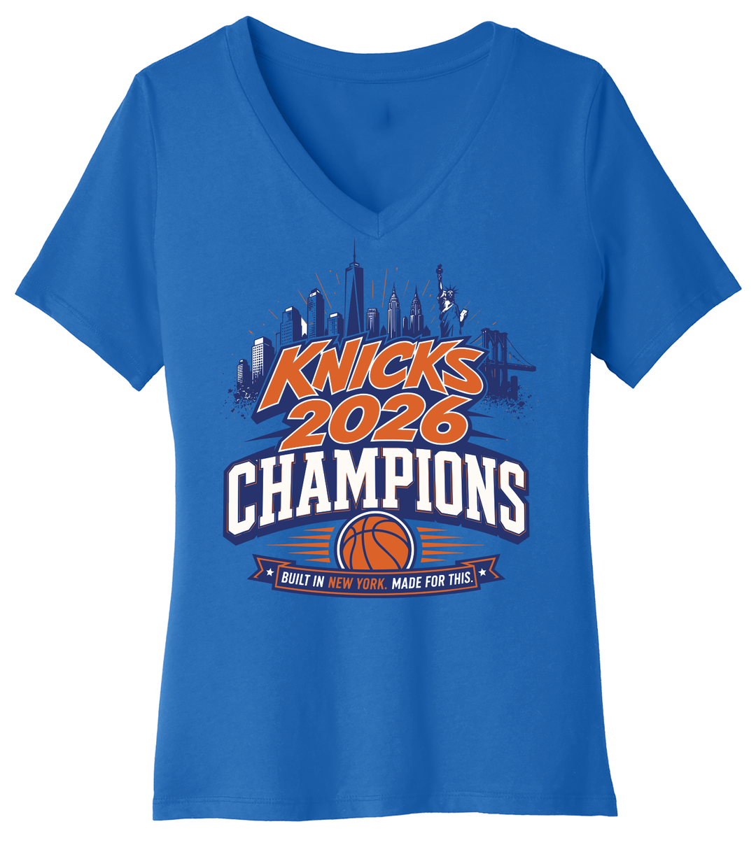 KNICKS CHAMPIONS WOMEN'S V-NECK TSHIRT