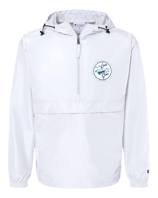 FLG Lacrosse Shield Embroidered Champion® Adult Packable Anorak Quarter-Zip Windbreaker