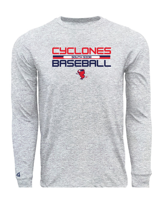 Cyclones Baseball Line Drive  Long Sleeve Cotton Tee
