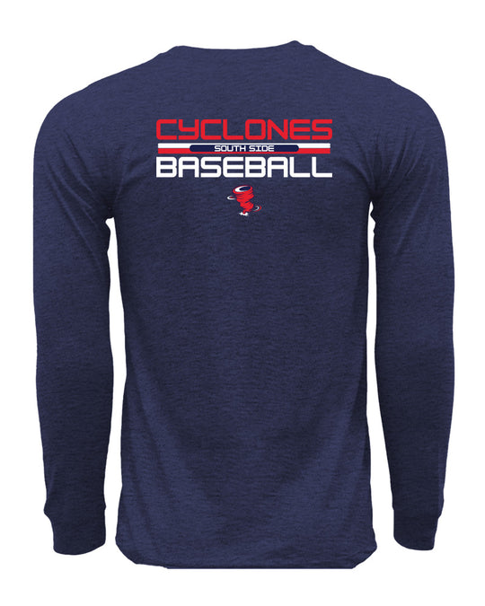 Cyclones Baseball Line Drive  Long Sleeve Cotton Tee