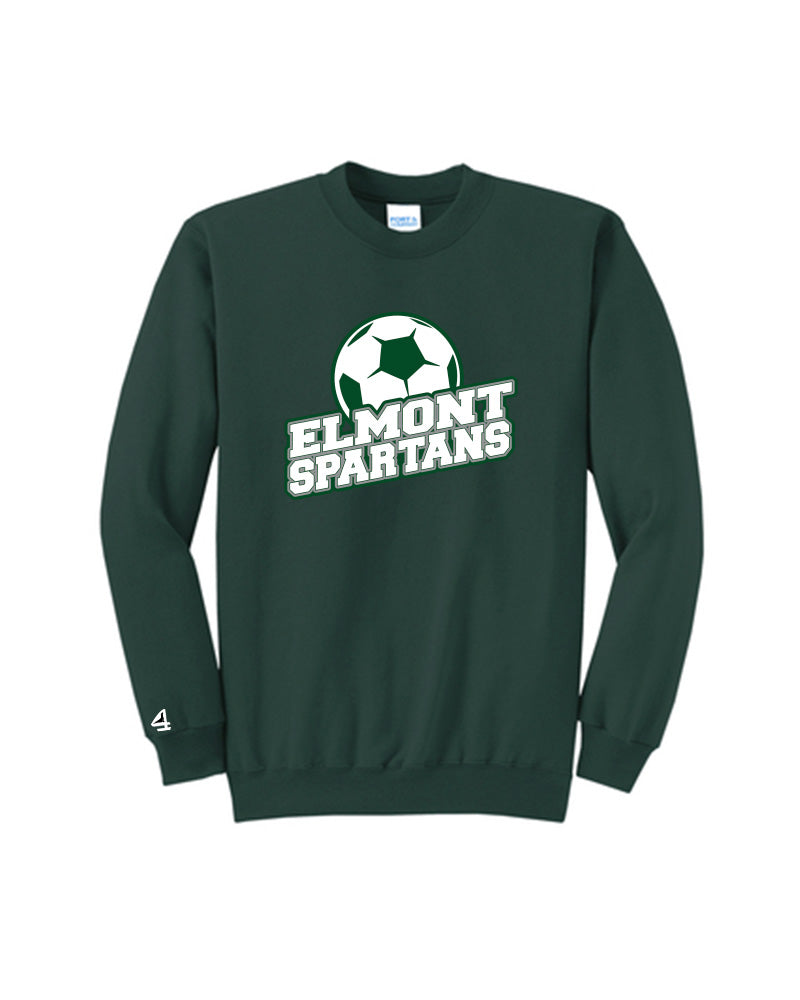 Elmont Girl's Soccer Drop kick Crewneck Sweatshirt
