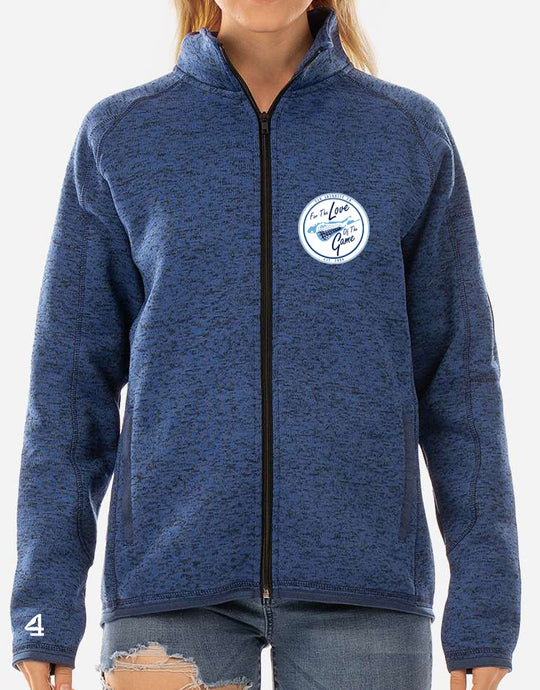 FLG Lacrosse Shield embroidered Ladies Knit Jacket