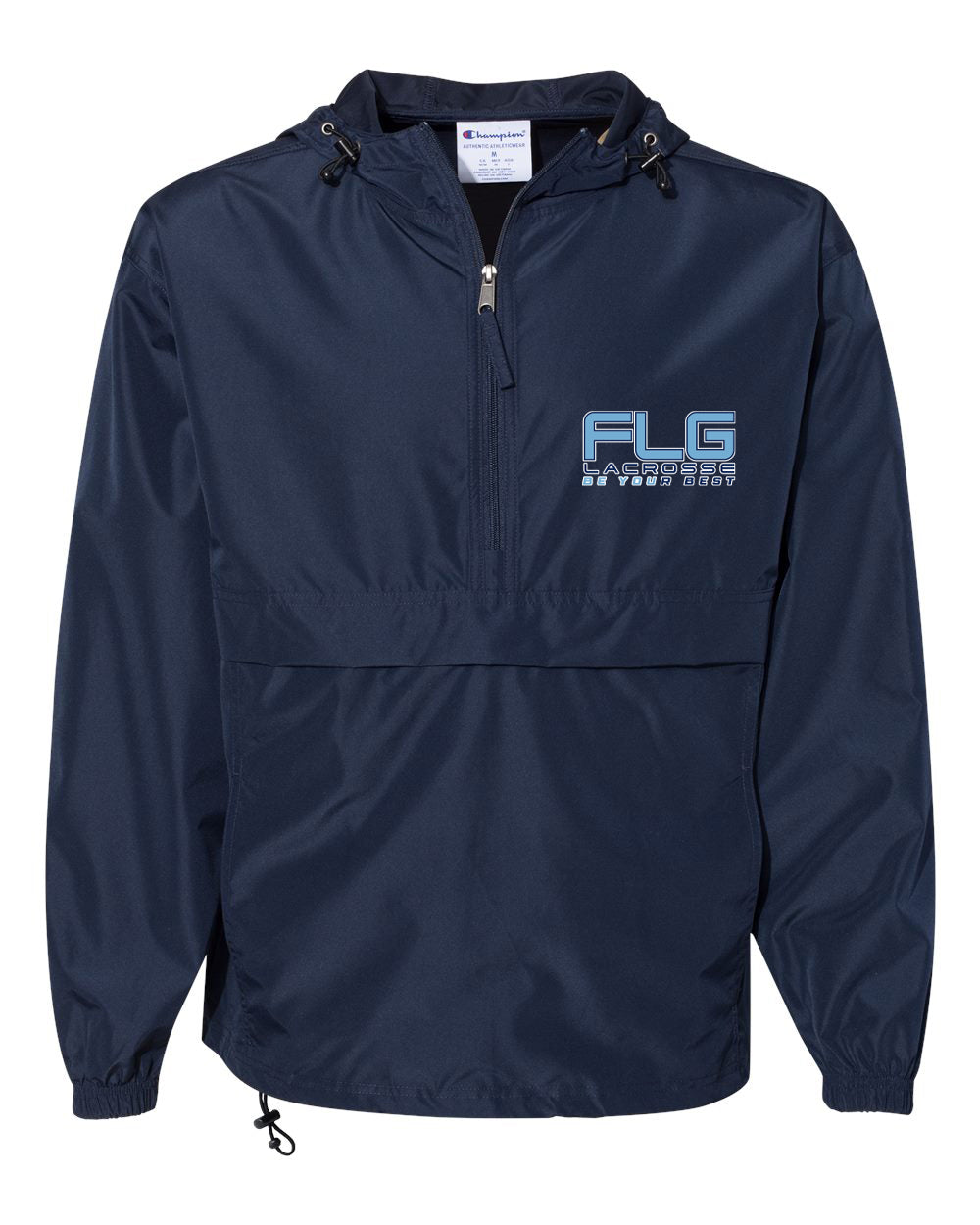 FLG Lacrosse Embroidered Champion® Adult Packable Anorak Quarter-Zip Windbreaker