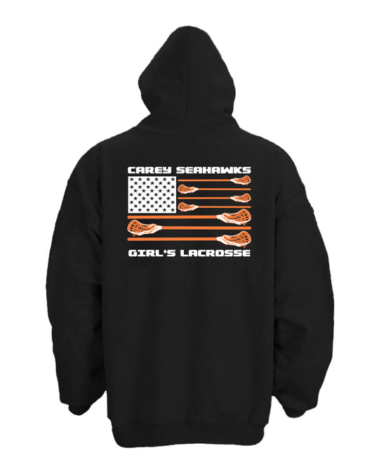 Carey Girl's  Lacrosse Flag  Hoodie