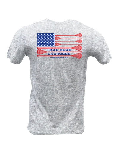 TRUE BLUE Lacrosse Patriotic Short Sleeve Cotton Tee