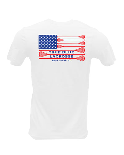 TRUE BLUE Lacrosse Patriotic Short Sleeve Cotton Tee