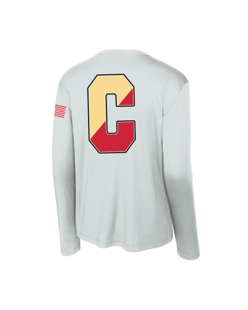 9 Flyers Rugby Performance Long Sleeve Logo Tee