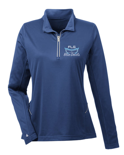 FLG LACROSSE BLUE DEVILS Embroidered Ladies' Cool & Dry Sport Quarter-Zip Pullover