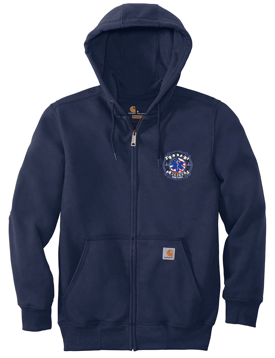 E.R.F.D. RESCUE EMBROIDERED  Carhartt® Rain Defender® Paxton Heavyweight Hooded Zip-Front Sweatshirt