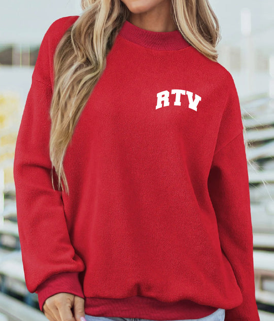 SSHS Red and Blue Arch Logo Oversized Mock Neck Sweatshirt