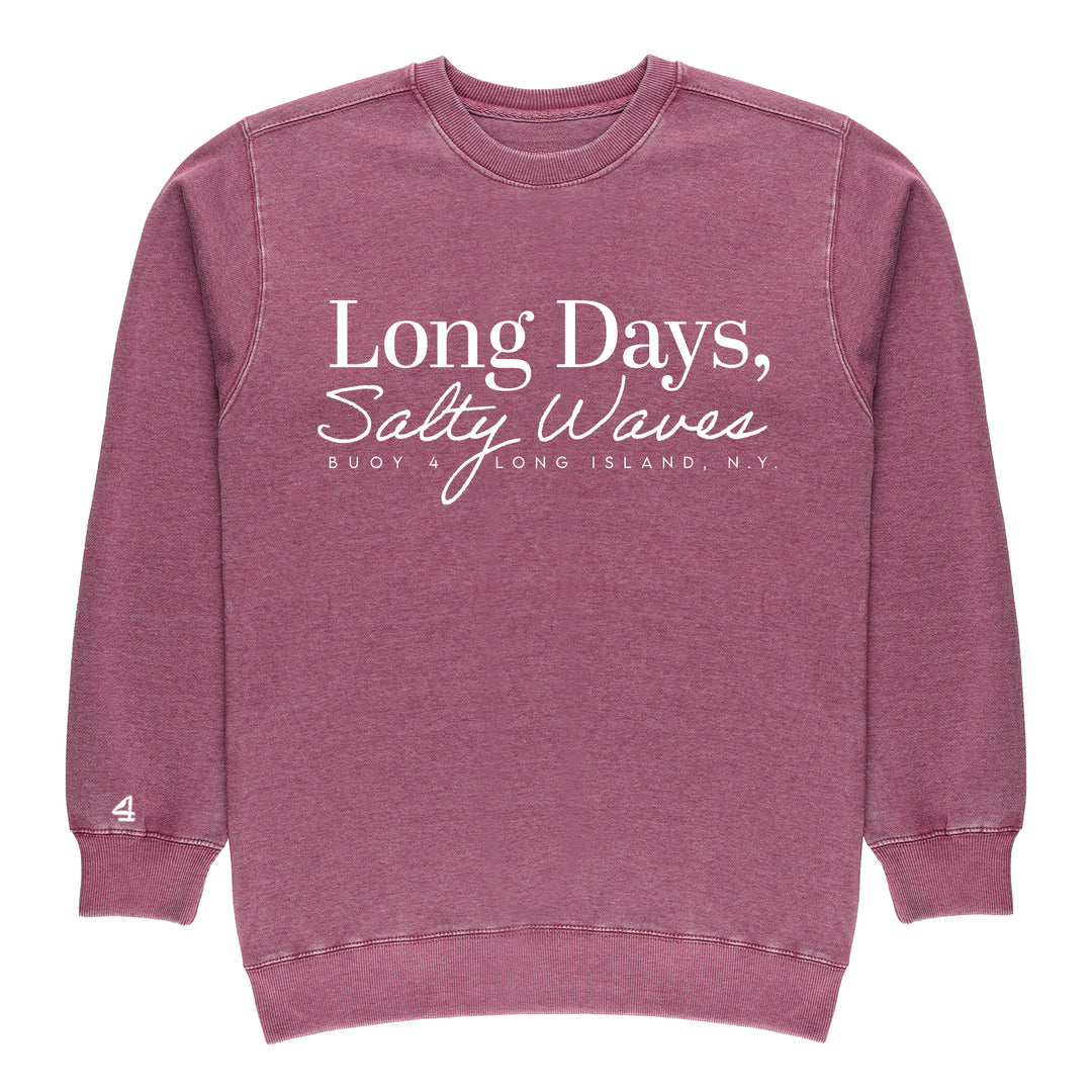 Buoy 4 Long Days Salty Waves  Vintage Crewneck