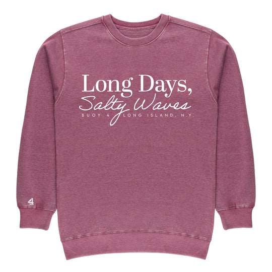 Buoy 4 Long Days Salty Waves  Vintage Crewneck