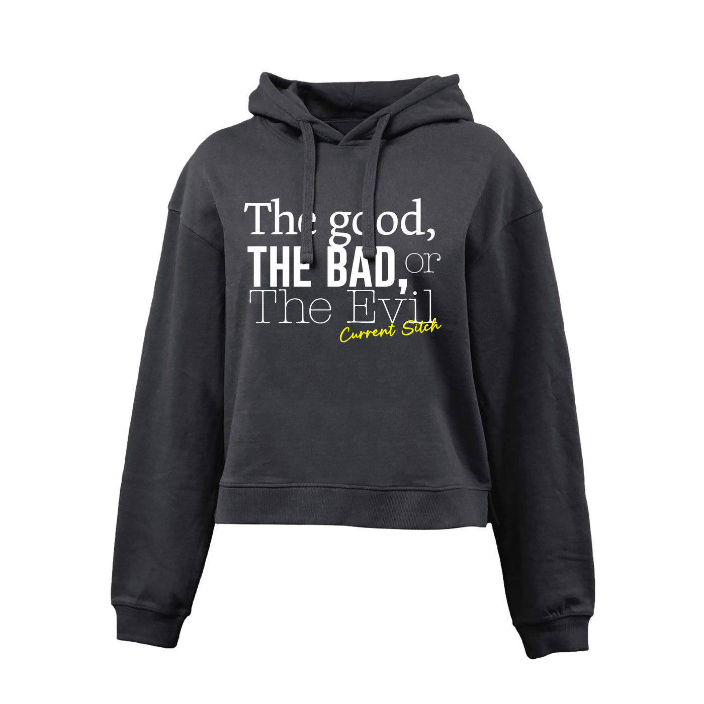 Current Sitch Good Bad Evil Cropped hoodie