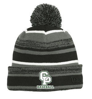 CARLE PLACE BASEBALL Embroidered Pom Pom Beanie