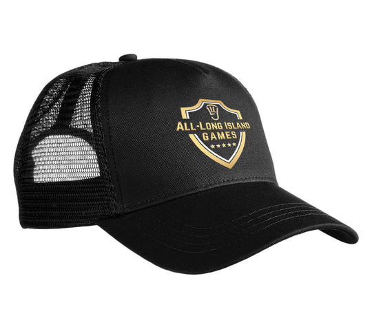 All Long Island Games Embroidered Trucker Hat with Rope