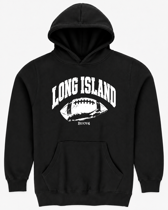 LONG ISLAND NY MAP FOOTBALL HOODIE