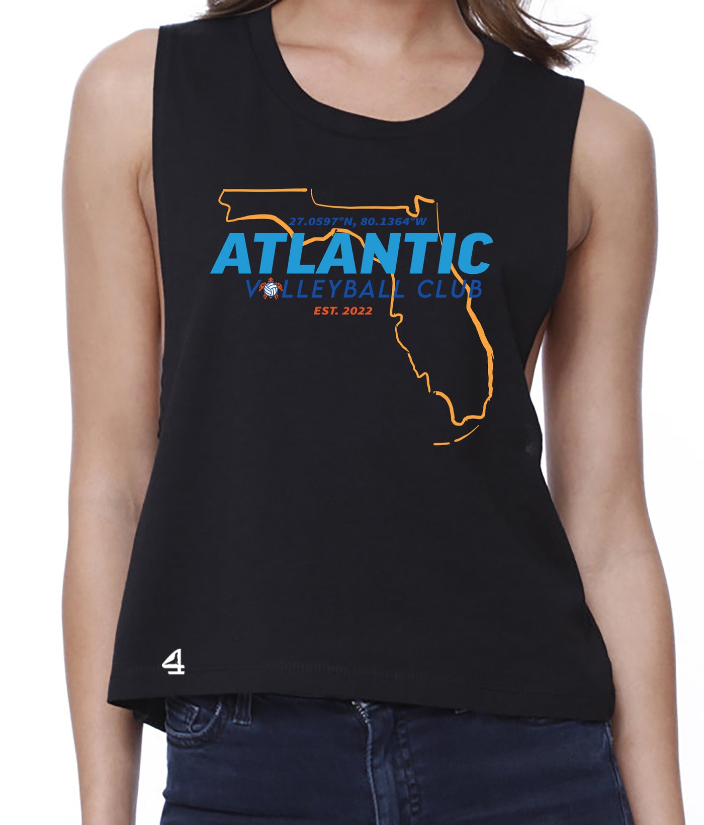Atlantic Volleyball Club Ladies' Muscle Crop T-Shirt