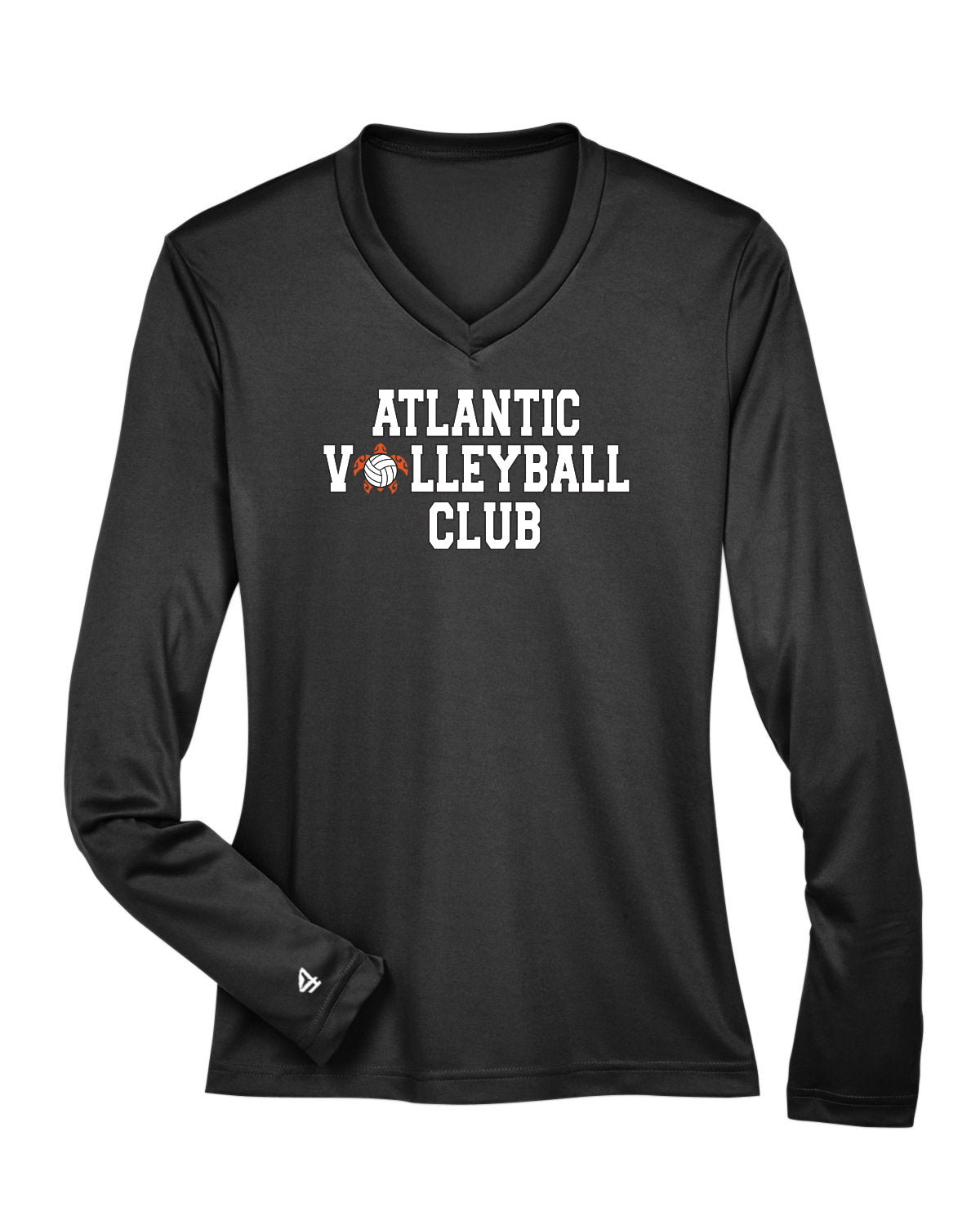 Atlantic Volleyball Club Ladies' Zone Performance V-neck Long-Sleeve T-Shirt