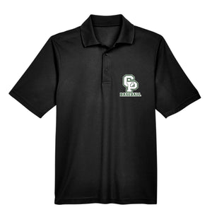 CARLE PLACE BASEBALL Embroidered Mens Performance Piqué Polo